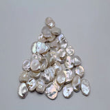 Freshwater Pearl Loose Beads 14-16mm Keshi Flat Oval for DIY Jewelry
