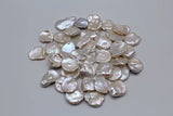 Freshwater Pearl Loose Beads 14-16mm Keshi Flat Oval for DIY Jewelry