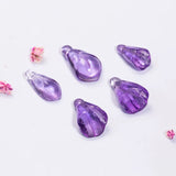 AMETHYST CARVED MAGNOLIA FLOWER/LOTUS PENDANT for DIY jewelry