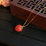 Red Agate Strawberry Shape Pendant 17mm for DIY Jewelry Making
