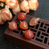 Red Agate Strawberry Shape Pendant 17mm for DIY Jewelry Making
