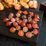 Red Agate Strawberry Shape Pendant 17mm for DIY Jewelry Making