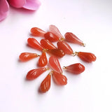 Red Agate Carved Flower Lotus Pendant for DIY Jewelry Making