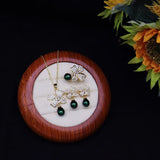 Freshwater Pearl Set 7-8mm Pendant/Earrings/Ring Zircon Bowknot