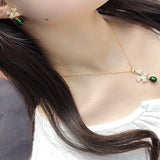 Freshwater Pearl Set 7-8mm Pendant/Earrings/Ring Zircon Bowknot