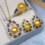 Freshwater Pearl 8-9mm Pendant Set with Zircon Drop