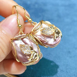 Freshwater Pearl Keshi Baroque Set Pink Purple