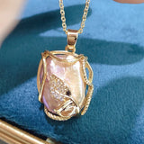 Freshwater Pearl Keshi Baroque Set Pink Purple