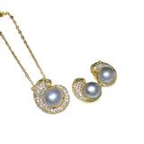 Freshwater Pearl Leopard Hook 8-9mm Set Gray/Pink/Yellow/Purple