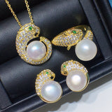 Freshwater Pearl Leopard Hook 8-9mm Set Gray/Pink/Yellow/Purple