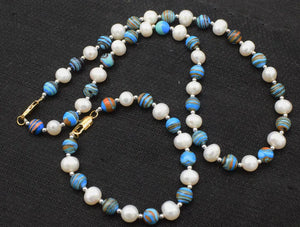 Freshwater Pearl and Jade Necklace Bracelet Set