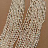 Mini Rice Freshwater Pearl Beads, Oval Shape, 3-4mm Strand