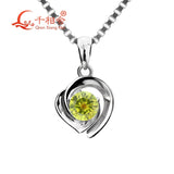4mm CZ Stone Heart Shape Pendant with 925 Silver Necklace