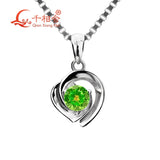 4mm CZ Stone Heart Shape Pendant with 925 Silver Necklace