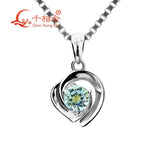 4mm CZ Stone Heart Shape Pendant with 925 Silver Necklace