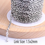 10m Stainless Steel Link Chains for Jewelry Making