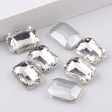 128pcs Rectangle Crystal Glass Fancy Stones Beads DIY Accessories