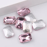 128pcs Rectangle Crystal Glass Fancy Stones Beads DIY Accessories
