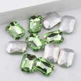 128pcs Rectangle Crystal Glass Fancy Stones Beads DIY Accessories