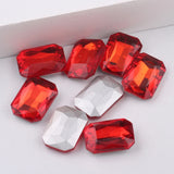 128pcs Rectangle Crystal Glass Fancy Stones Beads DIY Accessories
