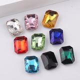 128pcs Rectangle Crystal Glass Fancy Stones Beads DIY Accessories