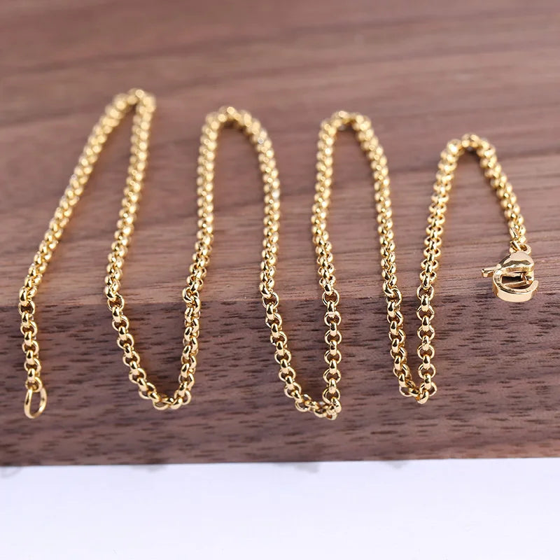 12pcs Rose Plated Stainless Steel Long Necklace Chains for DIY Jewelry Making