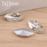 252pcs 7*15mm clear marquise horse eye glass beads for jewelry making