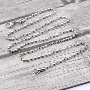 5pcs 2.4mm Stainless Steel Ball Chain w/ Lobster Clasp Jewelry Necklace Making