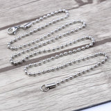 5pcs 2.4mm Stainless Steel Ball Chain w/ Lobster Clasp Jewelry Necklace Making