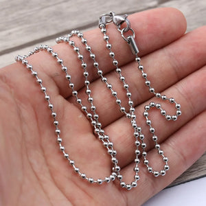5pcs 2.4mm Stainless Steel Ball Chain w/ Lobster Clasp Jewelry Necklace Making