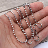5pcs 2.4mm Stainless Steel Ball Chain w/ Lobster Clasp Jewelry Necklace Making
