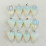 Opal Natural Stone Pendulum Cone Pendants Stone Charms Pendant 12pcs