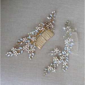 Opal Rhinestone Bride Hair Comb Wedding Headdress