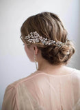 Opal Rhinestone Bride Hair Comb Wedding Headdress