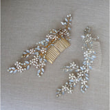 Opal Rhinestone Bride Hair Comb Wedding Headdress