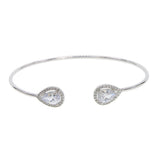 Open Cuff Bangle Bracelet - Double Sided Cubic Zirconia Wire Bangles