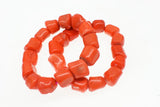 Orange Red Coral Pillar Bracelet 12-16mm