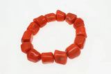 Orange Red Coral Pillar Bracelet 12-16mm