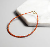 Orange Red Zircon Round Faceted 2mm/3mm/4mm Bracelet Beads Gemstone