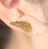 925 Sterling Silver 3 Silver Jewelry Stud Girl Wing Earring