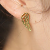 925 Sterling Silver 3 Silver Jewelry Stud Girl Wing Earring