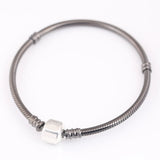 925 Sterling Silver Snake Chain Bracelet for Women DIY Charm Beads Jewelry