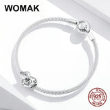 Love and Peace Beads Retro Heart Charm 925 Sterling Silver Bracelet Pendant