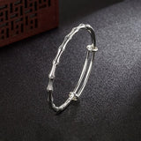 925 Sterling Silver Bamboo Bracelets for Women