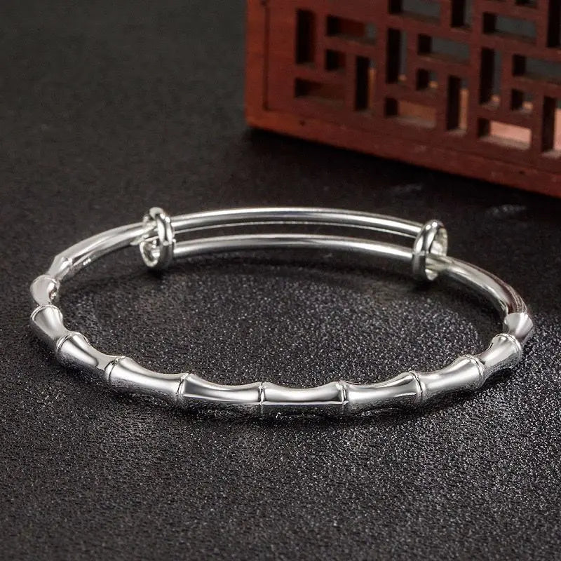 925 Sterling Silver Bamboo Bracelets for Women