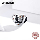 Yoga Position Heart Charm for Bracelet 925 Sterling Silver Jewelry DIY