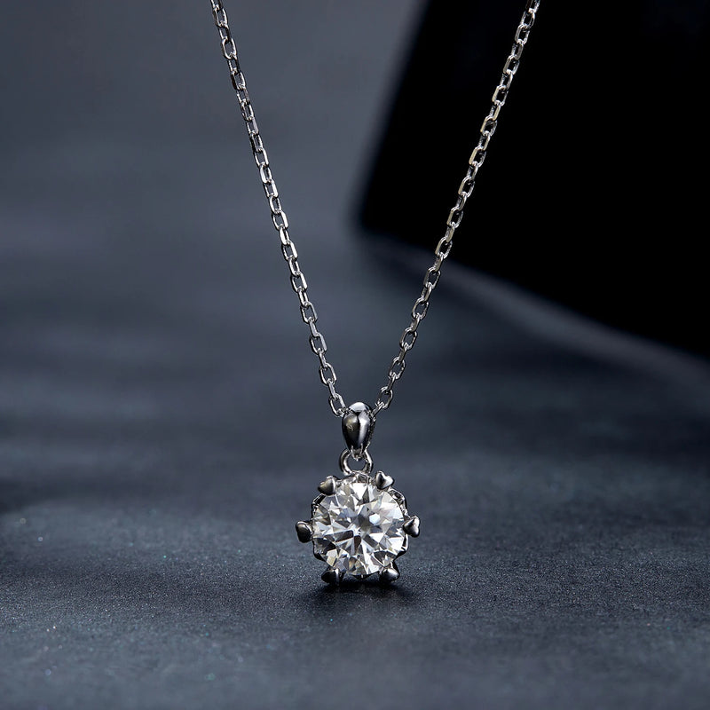 925 Silver 1CT Diamond Pendant Necklace for Women