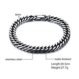Stainless Steel Cuban Link Bracelet Men Chain Handchain Retro Charm