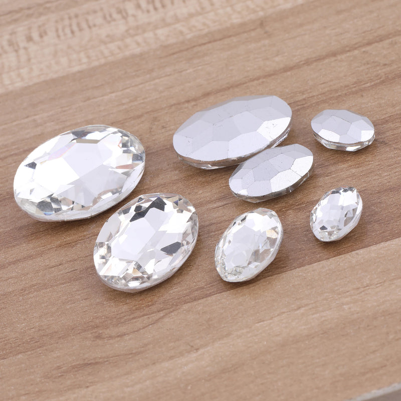 Crystal Pointback Glass Rhinestones 8x10mm-20x30mm