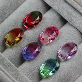 Bi-Colored Watermelon Tourmaline Mat Beads Stone 13X18mm